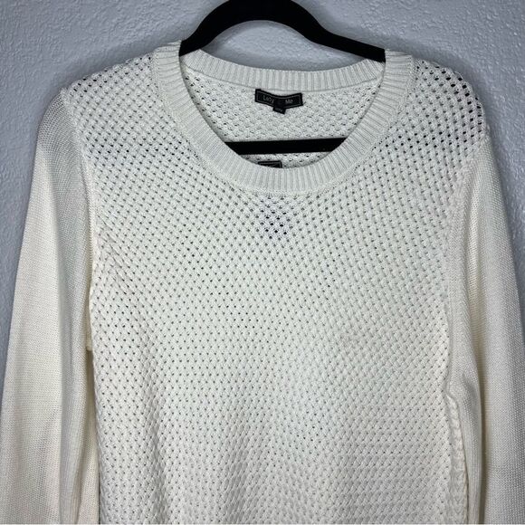 New! Lety & Me Josey Elbow Patch Crew Neck Knit White Women’s Sweaters Sz XL - Picture 4 of 11